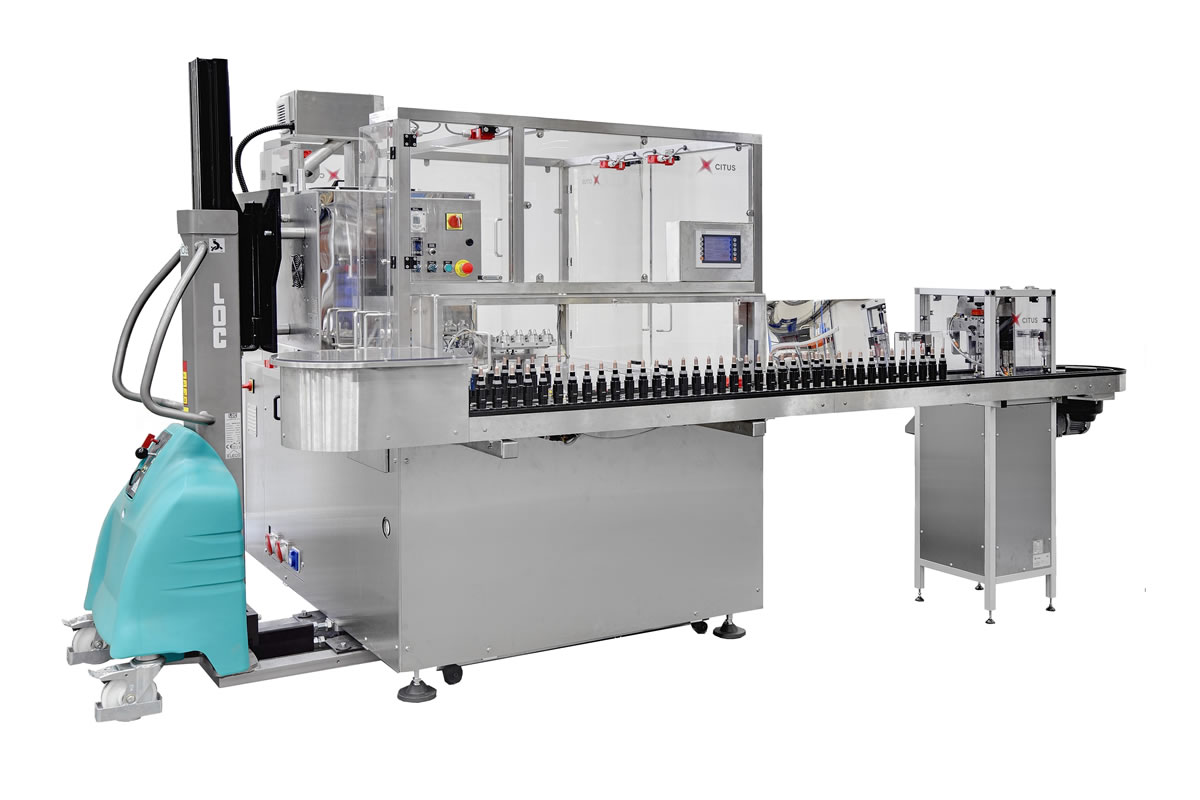 Lip gloss filling machine, machines for the packaging of lip gloss